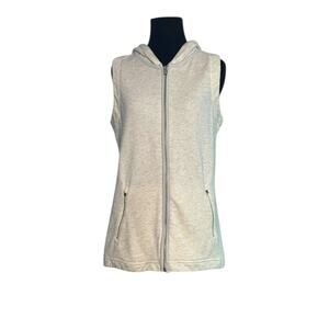 Athleta heather gray Blissful hoodie Terry Vest size small
